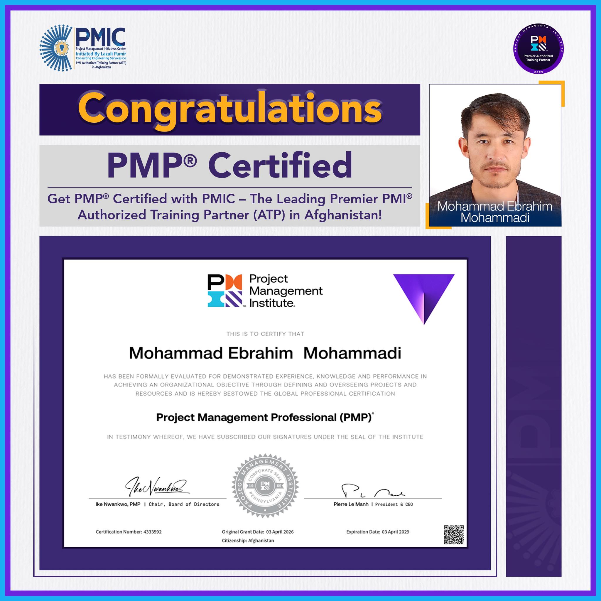 PMP® Certified – Congratulatio...