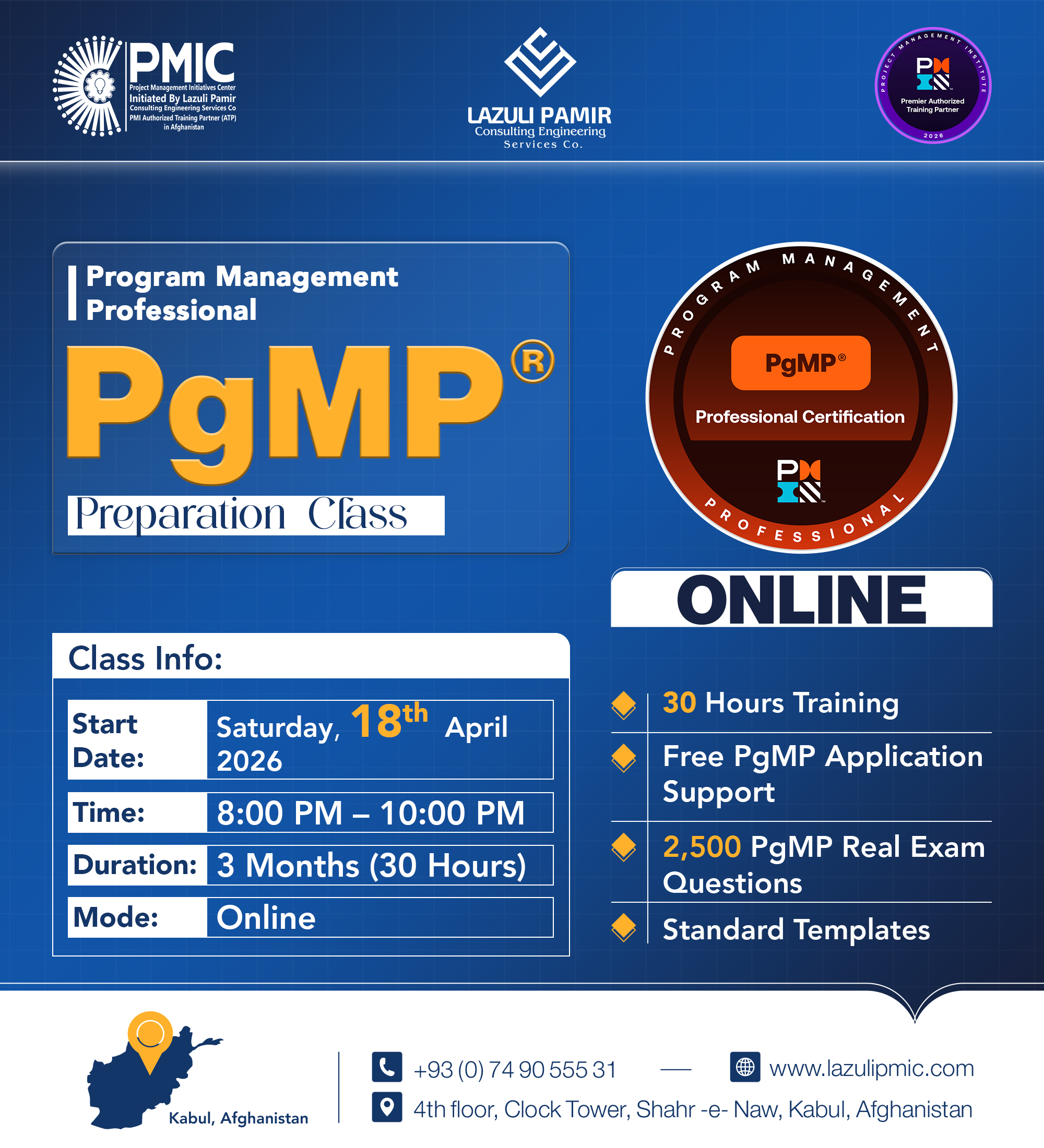 PgMP® Preparation Class Online...