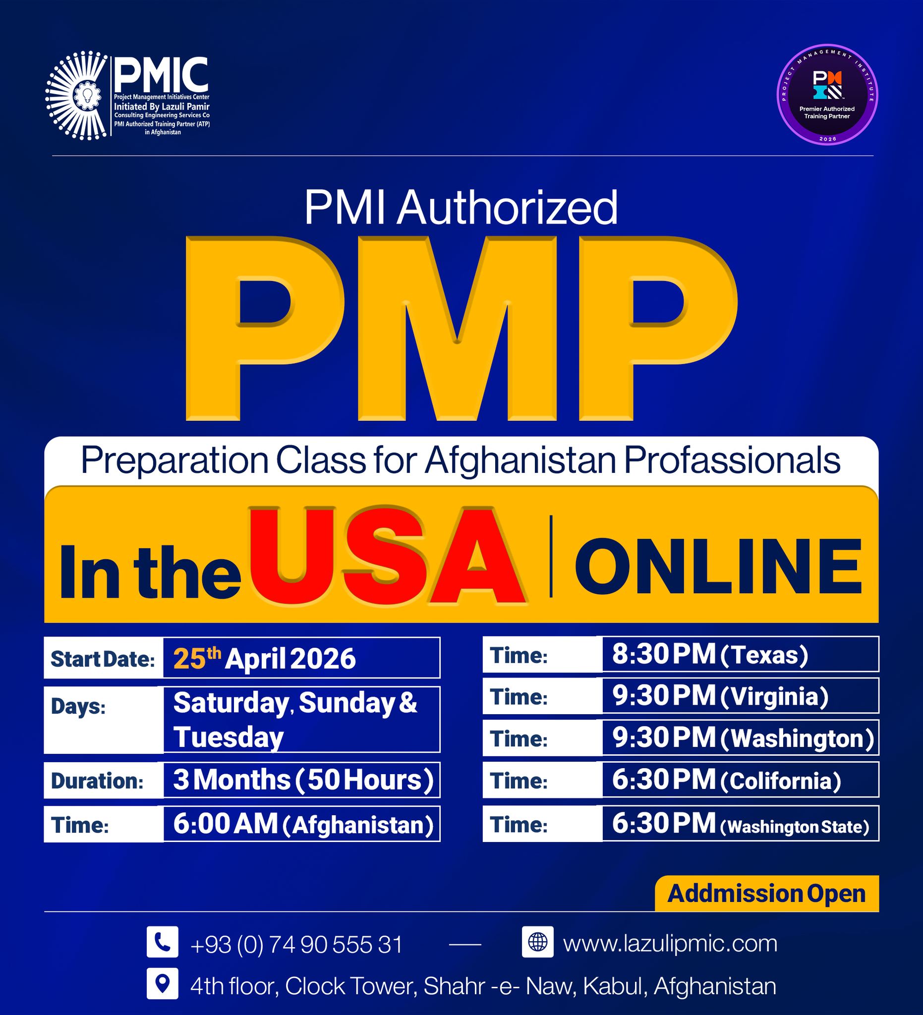 PMP® Online Training for Afgha...